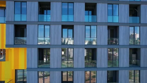 Building windows pattern aerial Stock Footage 201153933