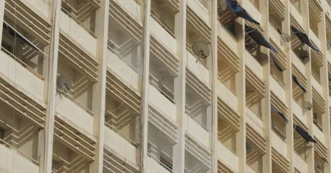 Building windows at the Place de l'Independance, Dakar, Senegal (4K) Stock Footage 47939596