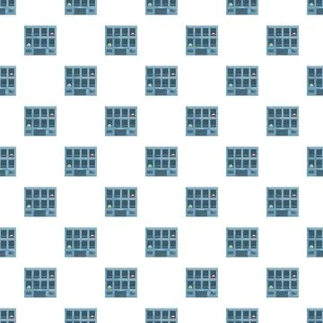 Building windows seamless pattern illustration flat design Stock Illustration