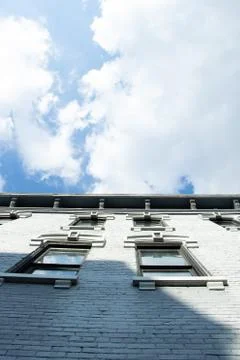 Building windows in sky 库存照片