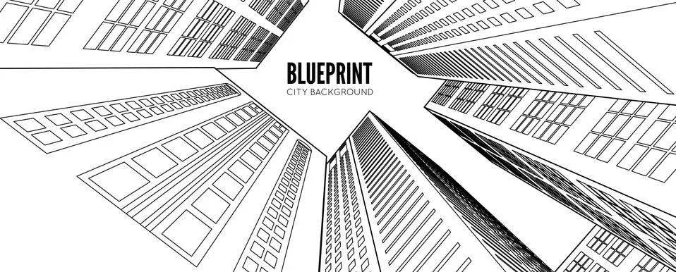 Building wireframe. 3d render city Ilustración de archivo
