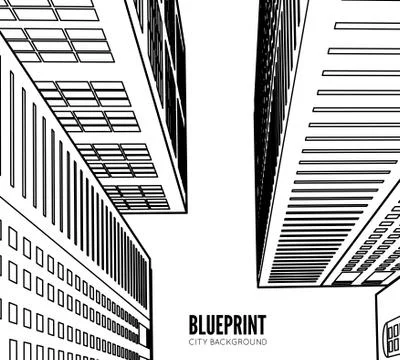 Building wireframe. 3d render city Ilustración de archivo