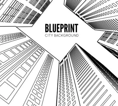Building wireframe. 3d render city Ilustración de archivo