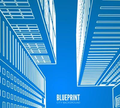 Building wireframe. 3d render city. Ilustración de archivo