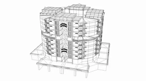 Building wireframe Stock Footage 10711810