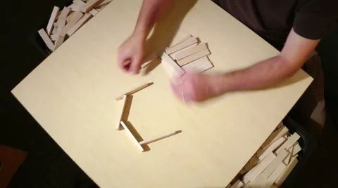 Building with wood blocks 스톡 동영상 2170158