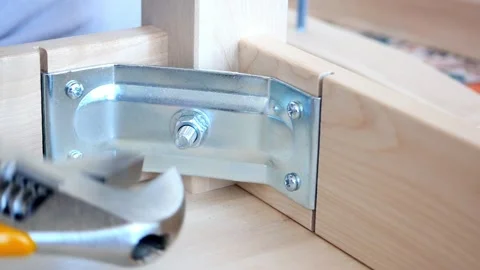 Building a wooden structure using basic tools and techniques Video stock 305377727