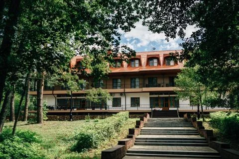 The building in the woods Stock Photos