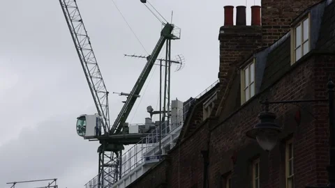 Building work in London - large crane Stock Footage 73591391