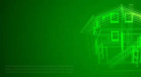 Building work process with houses and construction machines. Stock Illustration