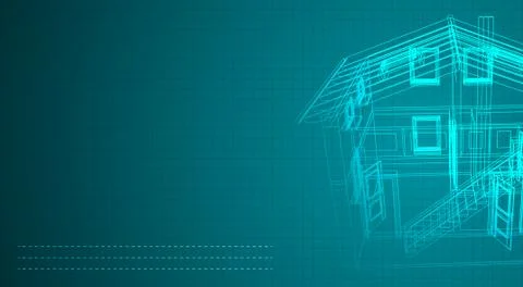 Building work process with houses and construction machines. Stock Illustration