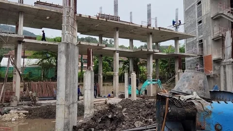 Building. Work Thailand on a construction site Stock-Footage 251450784