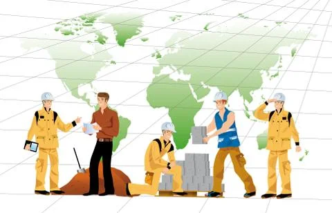 Building workers Stock Illustration