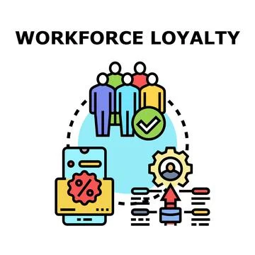 Building workforce loyalty and employee retention programs Illustrazione stock