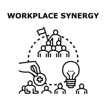 Building workplace synergy through teamwork and leadership Stock Illustration