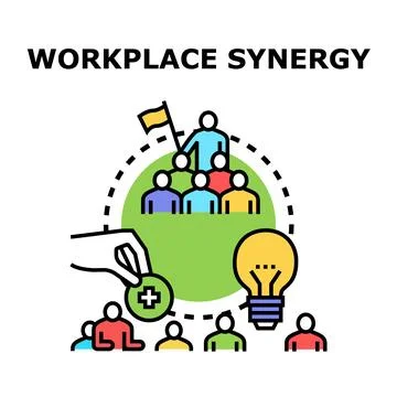 Building workplace synergy through teamwork and leadership Stock Illustration