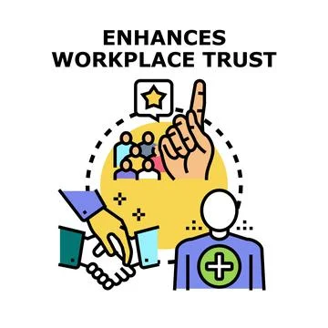Building workplace trust and positive employee relationships Stock Illustration