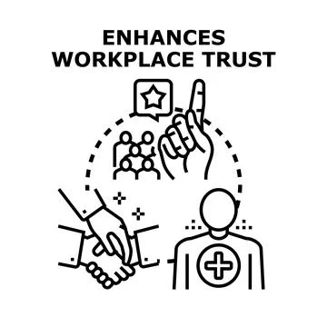 Building workplace trust and positive employee relationships Stock Illustration