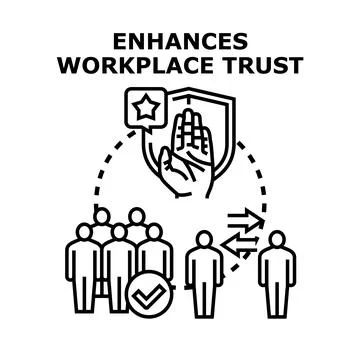 Building workplace trust creating safe collaborative environment Stock Illustration