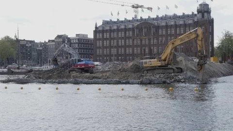Building works in Amsterdam 스톡 동영상 77141255