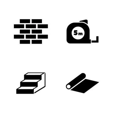 Building works. Simple Related Vector Icons Stock Illustration