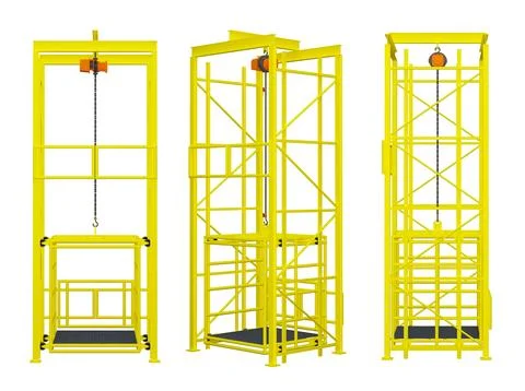 Building yellow elevator isolated on white Stock Illustration