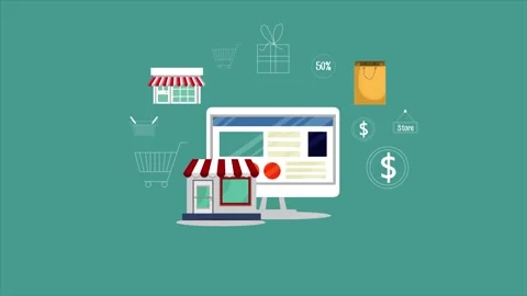 Building Your Online Store: Digital Retail Solutions for Success Stock Footage 339342901