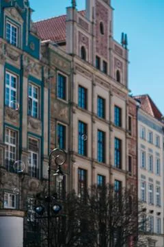 Buildings and architectural elements historical part of Gdansk Poland Stock Photos