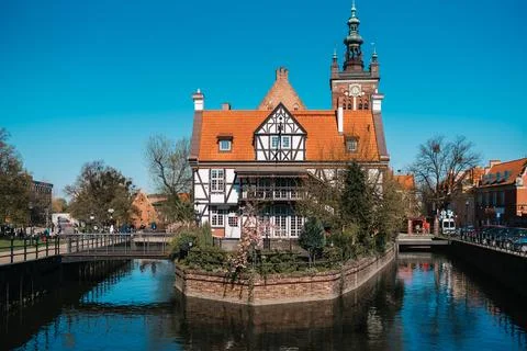 Buildings and architectural elements historical part of Gdansk Poland Stock Photos