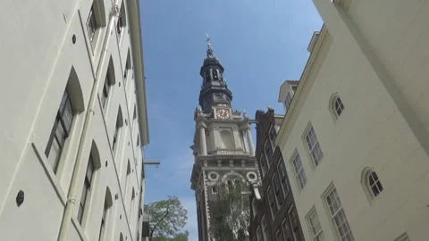 Buildings and a clock tower Stock Footage 94624329