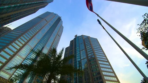 Buildings and flags 03 Video stock 89477562