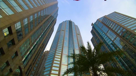 Buildings and flags 04 Video stock 89477589