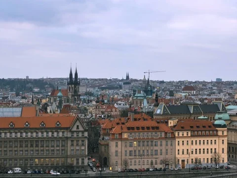 Buildings and landmarks of old Prague town,Czech Republic. Video stock 84854792