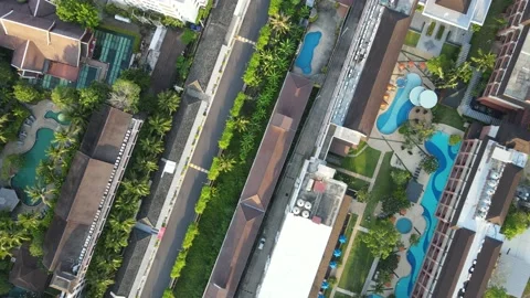 Buildings and pools from the top Stock Footage 194381382