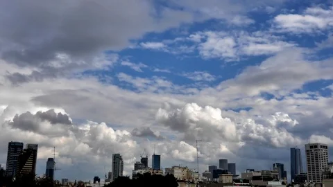 Buildings and time lapse clouds Stock Footage 72232202