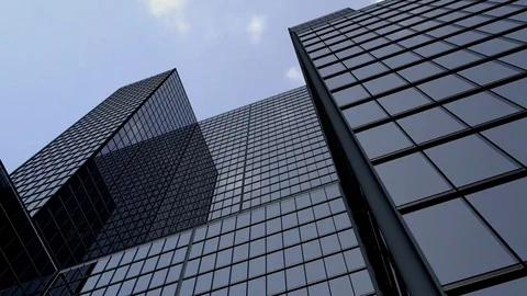 Buildings animation in 3D with clouds in background Stock Footage 71426901