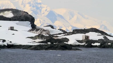 Buildings in Antarctica Stock Footage 88284477