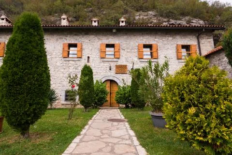Buildings around Moraca Monastery which is a Serbian Orthodox monastery Stock Photos