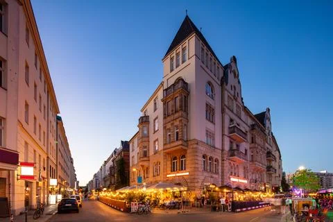 Buildings in Berlin's Auguststr 스톡 사진