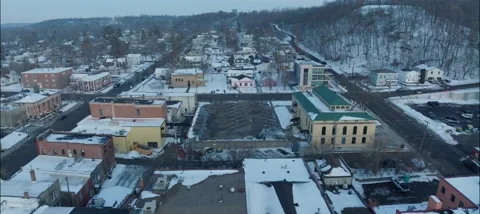 Buildings Between Locust And Walnut St 35 to 4th In Hudson Wisconsin - Aerial Stock Footage 229761507