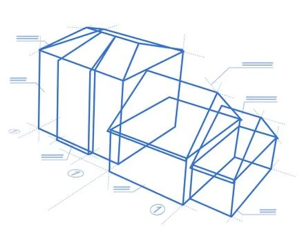 Buildings blueprint Ilustración de archivo