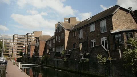 Buildings on the canal Clouds Timelapse 스톡 동영상 11323875