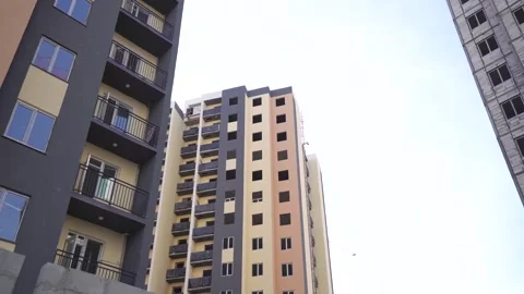 Buildings, construction, yellow Stock Footage 255198995