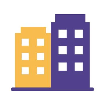 Buildings constructions silhouette style Ilustración de archivo