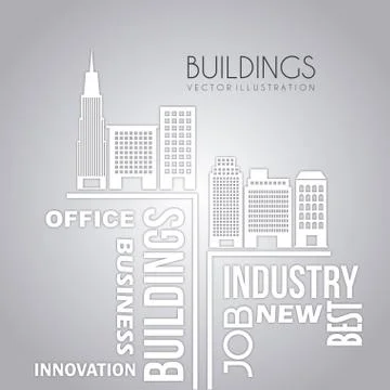 Buildings design over gray background vector illustration Ilustração Stock