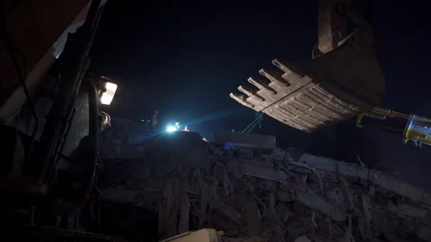 Buildings destroyed in the earthquake. Stock Footage 233221255