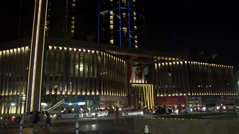 Buildings in dubai night time Stock Footage 203878641
