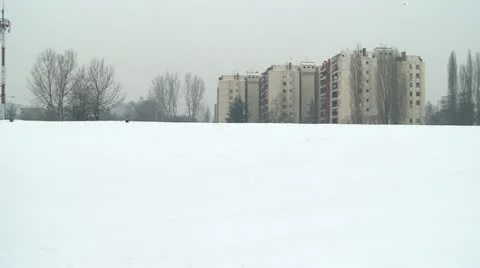 Buildings during the hard winter 1 Video stock 10820838