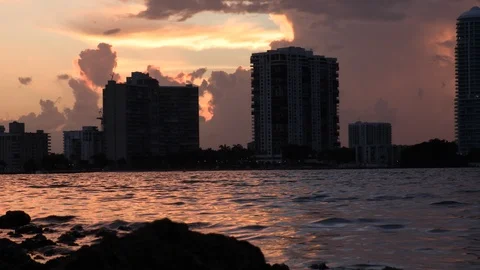 Buildings during sunset - Miami 库存影片 124853356
