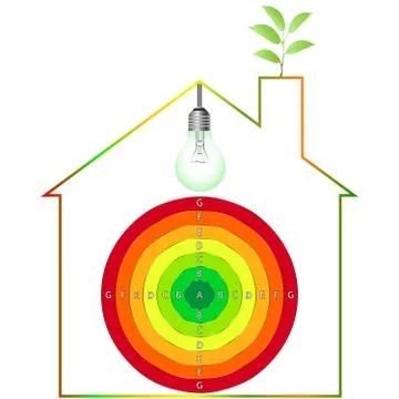 Buildings Energy Performance Scale 스톡 일러스트